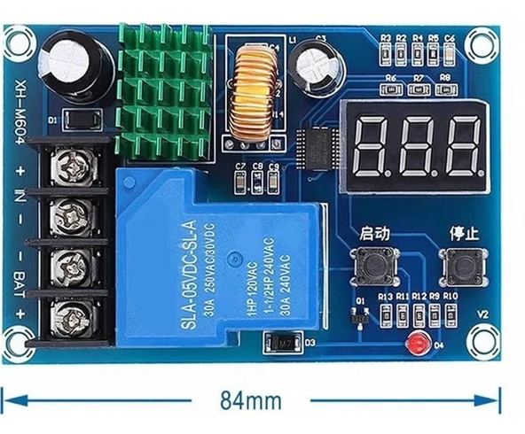 XH-M604 Dijital Ekranlı Akü Şarj Kontrol Modülü 12V-24V 30A ürün görseli 1