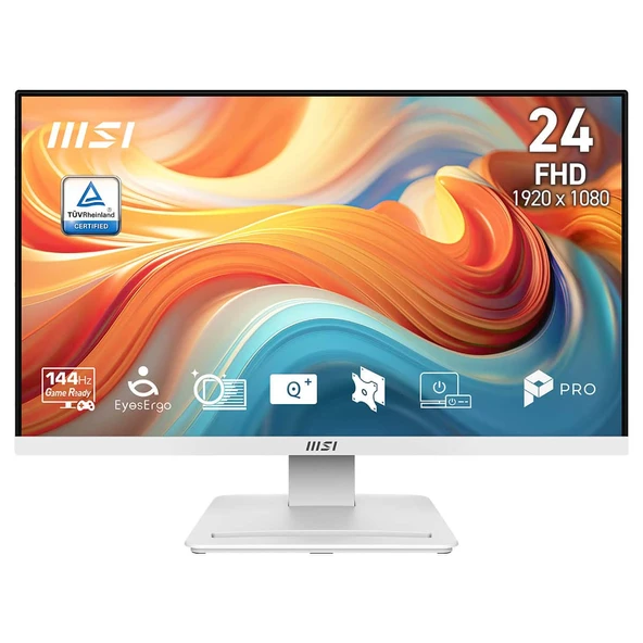MSI 23.8 PRO MP241W E14V 1920x1080 (FHD) 16:9 FLAT VA 144HZ 1MS (MPRT) FREESYNC BEYAZ MONITOR ürün görseli 1
