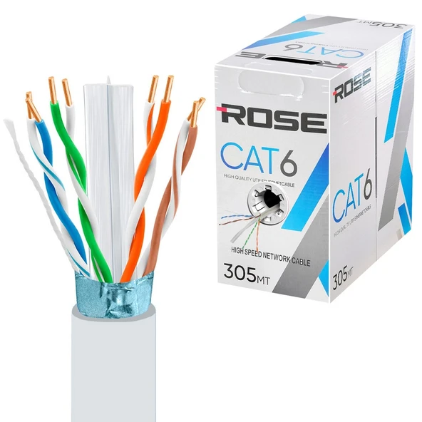 Cat6 Kablo 24Awg 0.51 305mt Rose C-6 ürün görseli 1