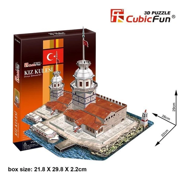 Cubic Fun 3D 66 Parça Puzzle Kız Kulesi ürün görseli 1
