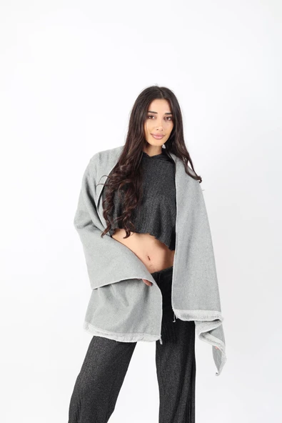 Şık Kullanım Pamuk Polyester Şal-FÜME ürün görseli 1