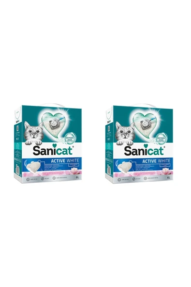 Sanicat Active White Lotus Flower Topkalanan Kedi Kumu 6 Lt. X 2 Adet ürün görseli 1