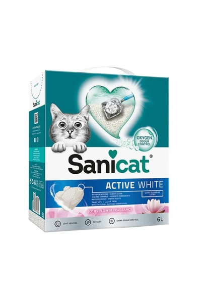 Sanicat Active White Lotus Flower Topkalanan Kedi Kumu 6 Lt. ürün görseli 1