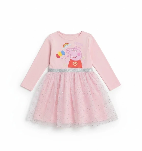 Peppa Pig Tüllü Kız Çocuk Elbise - Resim 2