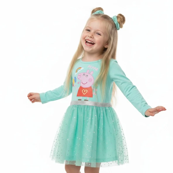 Peppa Pig Tüllü Kız Çocuk Elbise - Resim 7