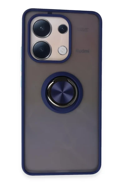 Newface Xiaomi Redmi Note 13 4G Kılıf Montreal Yüzüklü Silikon Kapak - Lacivert ürün görseli 1