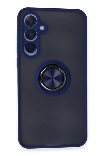 Newface Samsung Galaxy A35 5G Kılıf Montreal Yüzüklü Silikon Kapak - Lacivert ürün görseli 1