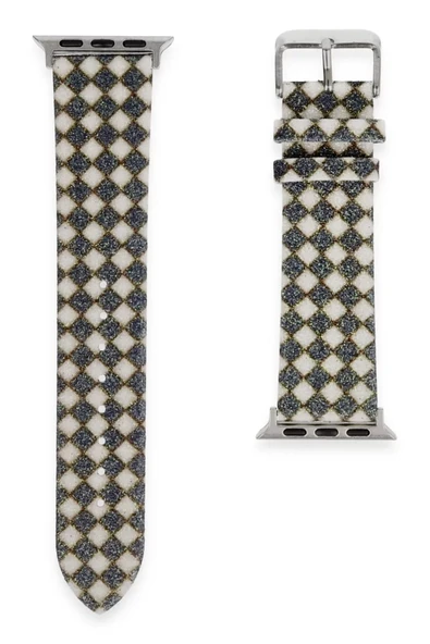Newface Apple Watch 38mm Karo Motif Kordon - Siyah ürün görseli 1