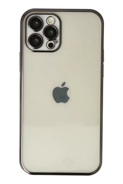 Newface Apple iPhone 12 Pro Max Kılıf Razer Lensli Silikon - Siyah ürün görseli 1