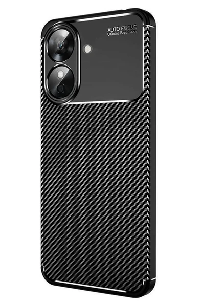 Newface Realme Note 60 Kılıf Auto Focus Karbon Kapak - Siyah ürün görseli 1