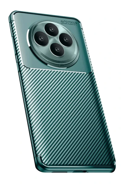 Newface Oppo Reno 11 FS Kılıf Auto Focus Karbon Kapak - Koyu Yeşil ürün görseli 1