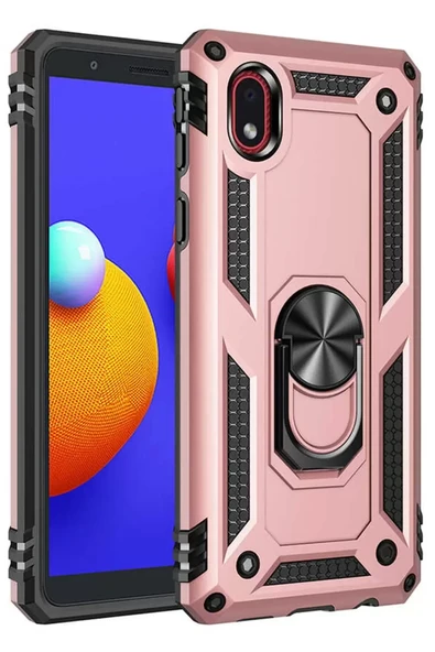 Newface Samsung Galaxy A01 Core Kılıf Sofya Yüzüklü Silikon Kapak - Rose ürün görseli 1