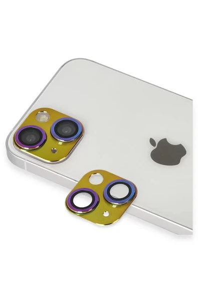 Newface Apple iPhone 13 Pers Alüminyum Kamera Lens - Rainbow ürün görseli 1