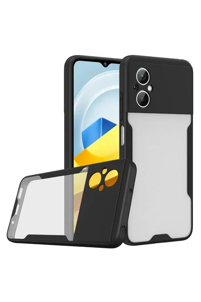 Newface Xiaomi Poco M5 Kılıf Platin Silikon - Siyah ürün görseli 1