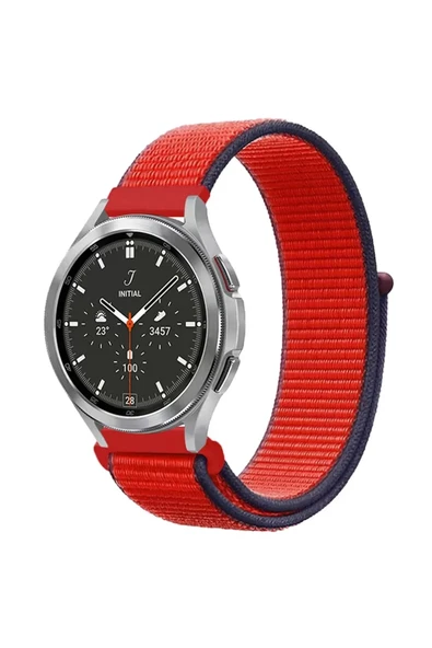 Newface Watch 22mm Hasırlı Cırtcırtlı Kordon - Kırmızı ürün görseli 1