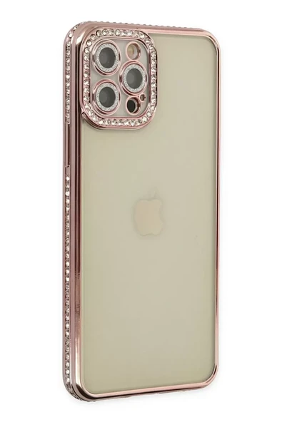 Newface Apple iPhone 12 Pro Kılıf Joke Taşlı Silikon - Pembe ürün görseli 1
