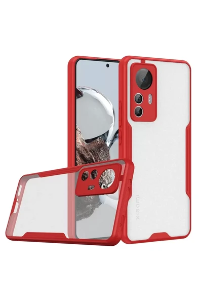 Newface Xiaomi Mi 12T Kılıf Platin Silikon - Kırmızı ürün görseli 1