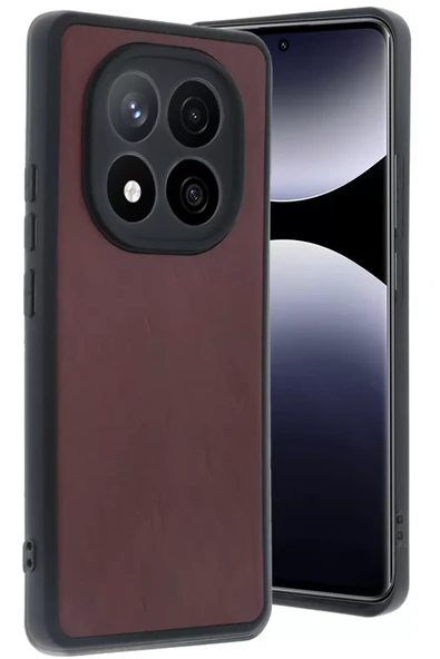 Newface Xiaomi Redmi Note 14 Pro 5G Kılıf Aras Deri Kapak - Bordo ürün görseli 1