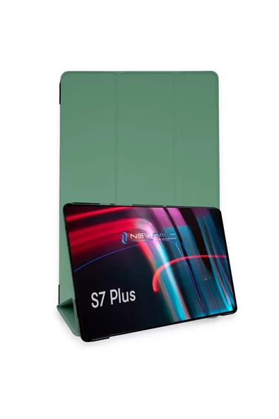 Newface Samsung Galaxy T970 Tab S7 Plus 12.4 Kılıf Tablet Smart Kılıf - Koyu Yeşil ürün görseli 1