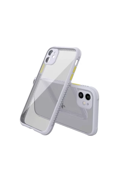 Newface Apple iPhone 12 Mini Kılıf Miami Şeffaf Silikon - Lila ürün görseli 1