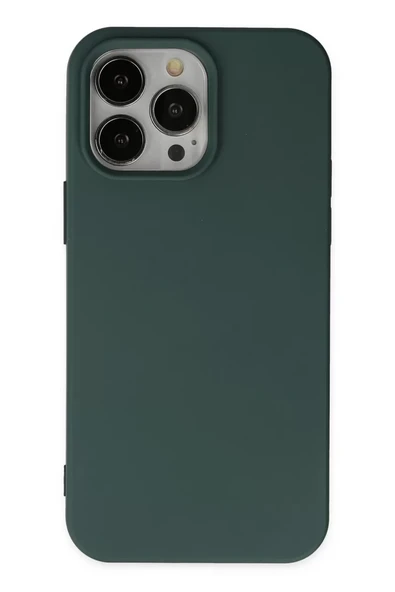 Newface Apple iPhone 14 Pro Kılıf Nano içi Kadife Silikon - Koyu Yeşil ürün görseli 1