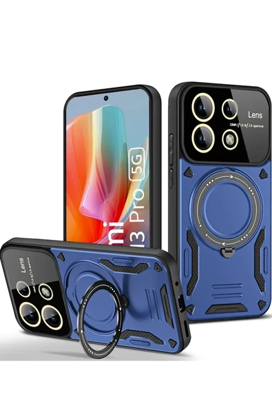 Newface Xiaomi Redmi Note 13 Pro 4G Kılıf Joy Lens Standlı Kapak - Lacivert ürün görseli 1