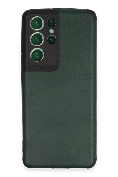 Newface Samsung Galaxy S21 Ultra Kılıf Loop Deri Silikon - Yeşil ürün görseli 1