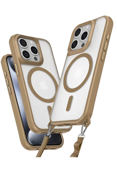 Newface Apple iPhone 14 Pro Max Kılıf Enka Magsafe Silikon Kılıf - Desert ürün görseli 1