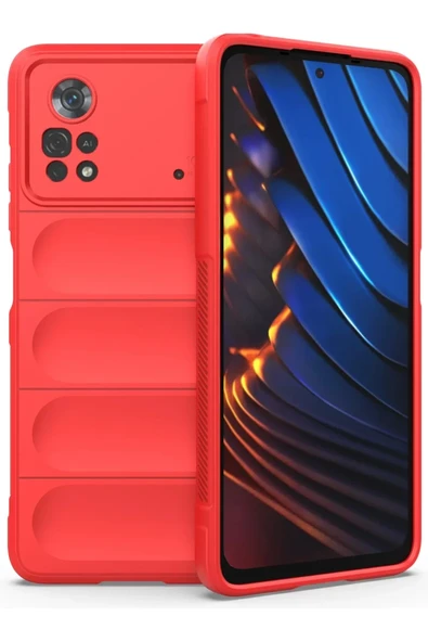 Newface Xiaomi Poco X4 Pro 5G Kılıf Optimum Silikon - Kırmızı ürün görseli 1