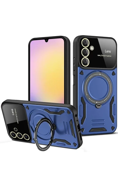 Newface Samsung Galaxy A05S Kılıf Joy Lens Standlı Kapak - Lacivert ürün görseli 1