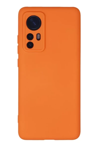 Newface Xiaomi Mi 12 Kılıf Nano içi Kadife Silikon - Turuncu ürün görseli 1