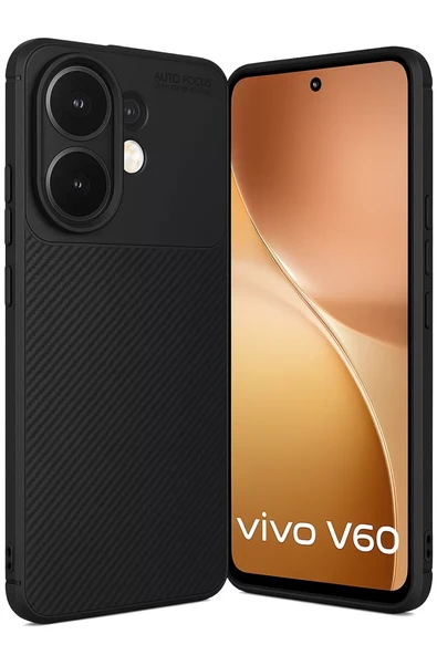 Newface Vivo V60 5G Auto Focus Karbon Kapak - Siyah ürün görseli 1