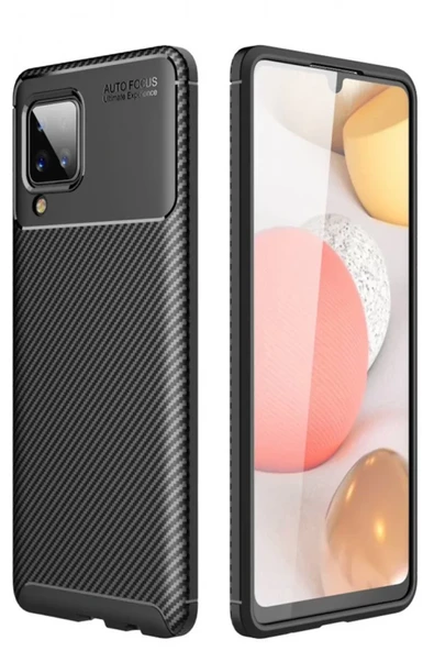 Newface Samsung Galaxy M33 Kılıf Auto Focus Karbon Kapak - Siyah ürün görseli 1