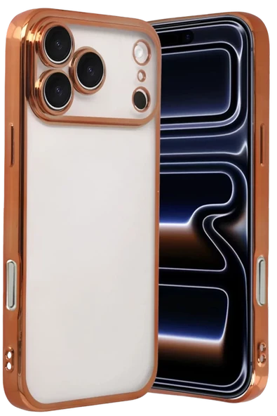Newface Apple iPhone 17 Pro Razer Lensli Silikon - Turuncu ürün görseli 1