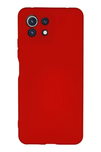 Newface Xiaomi Mİ 11 Lite Kılıf Nano içi Kadife Silikon - Kırmızı ürün görseli 1