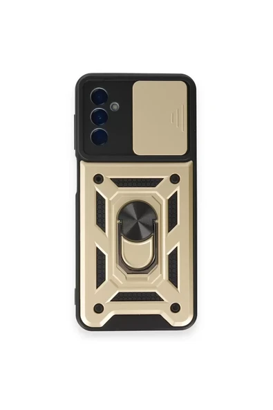 Newface Samsung Galaxy M14 5G Kılıf Pars Lens Yüzüklü Silikon - Gold ürün görseli 1