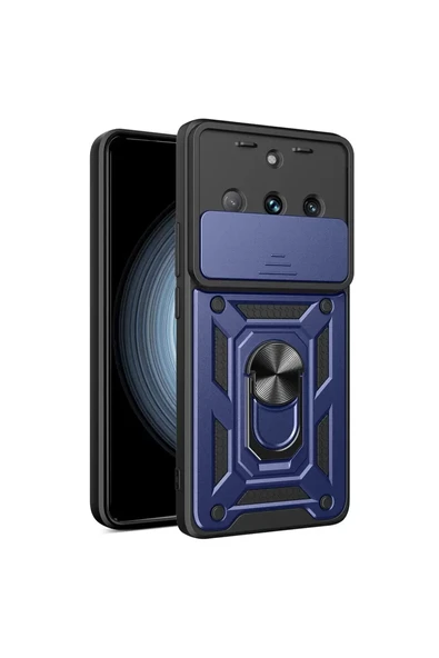 Newface Realme 11 Pro Kılıf Pars Lens Yüzüklü Silikon - Lacivert ürün görseli 1