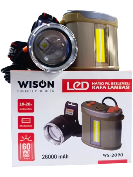 Wison WS-2090 Harici Bataryalı Profesyonel Kafa Lambası 60W 5000 Lümen 26000 Mah ürün görseli 1