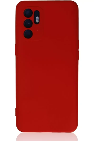 Newface Oppo Reno 6 Kılıf Nano içi Kadife Silikon - Kırmızı ürün görseli 1