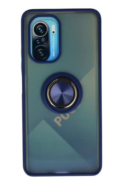 Newface Xiaomi Redmi K40 Kılıf Montreal Yüzüklü Silikon Kapak - Lacivert ürün görseli 1