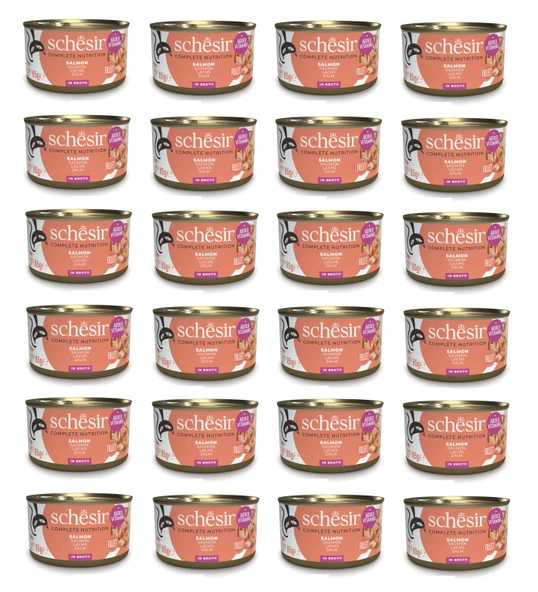 Schesir Somonlu Tam ve Dengeli Broth Pişirme Suyunda Kedi Konservesi 85 Gr. X 24 Adet ürün görseli 1