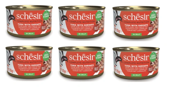 Schesir Ton ve Karidesli Tam ve Dengeli Jöleli Kedi Konservesi 85 Gr. X 6 Adet ürün görseli 1