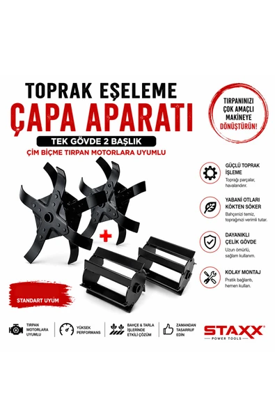 Toprak Eşeleme Çapa Aparatı Full Set 2 Başlıklı Benzinli Grup Tırpan Motor Başlıklarına Uyumlu ürün görseli 1
