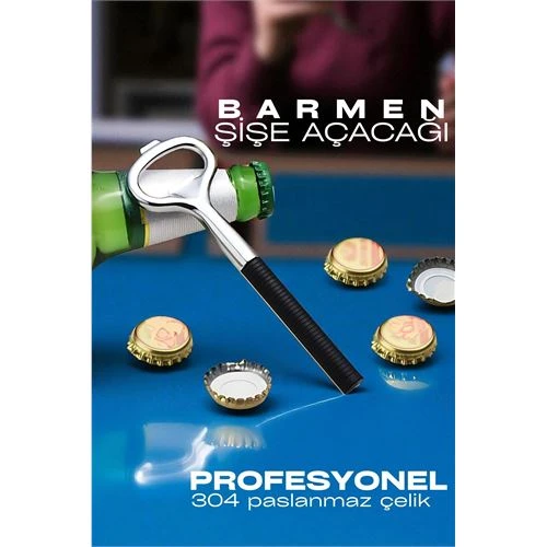 Barmen Şişe Açacağı - Profedsyonel Şişe Açacağı 304 Çelik 721982 ürün görseli 1