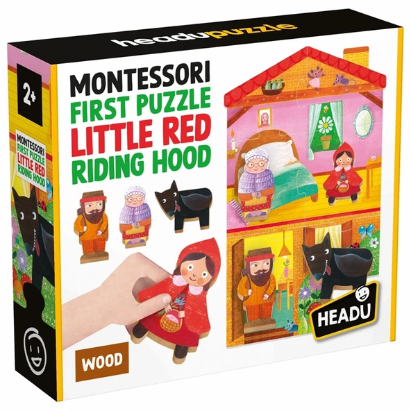 HEADU MONTESSORI FIRST PUZZLE LITTLE RED RIDING HOOD ürün görseli 1