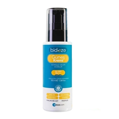 Bidoze Güneş Kremi 50+ SPF | Leke Karşıtı Onarıcı, Alpha-Arbutin Ginseng ve Kolajen ürün görseli 1