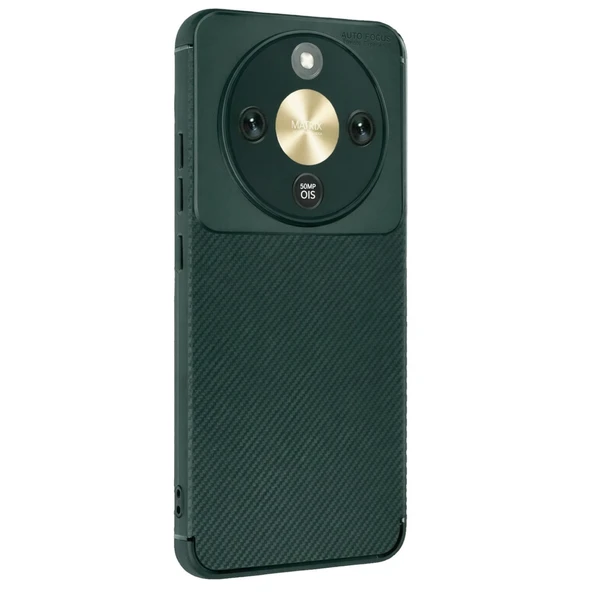 Huawei Honor Magic 8 Lite Auto Focus Karbon Kapak - Koyu Yeşil ürün görseli 1