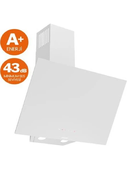 FERRE - D078-SA Beyaz Silentart Tek Cam Davlumbaz 60 cm Duvar Tipi Yüksek Emiş Gücü ve Sessiz Çalışma ürün görseli 1
