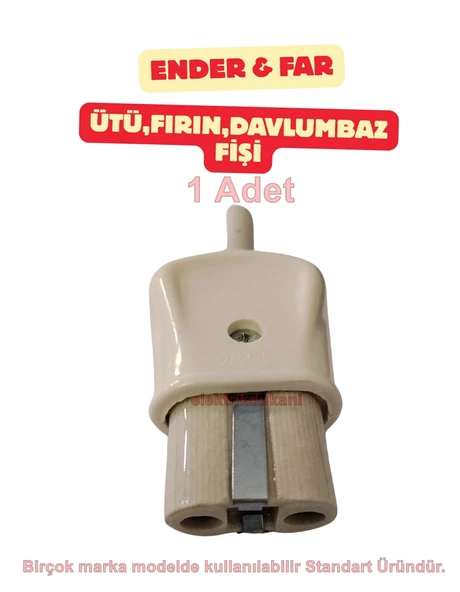 ENDER FAR Porselen Topraklı Ütü Fişi (Davul Fırın Fişi) ürün görseli 1