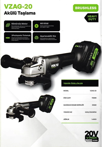 VOLTZ VZ20-4KIT AKÜLÜ DÖRTLÜ SET 5 AH - Resim 3